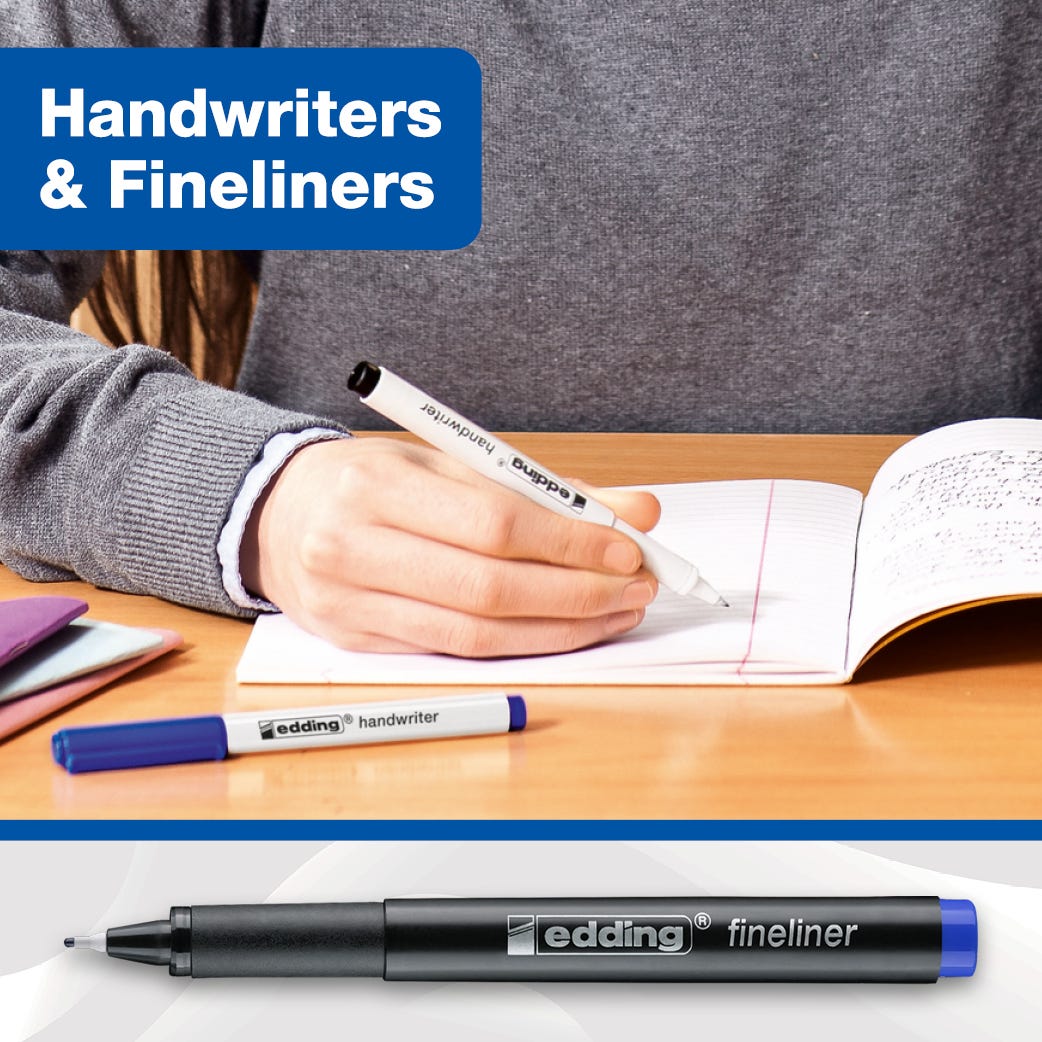 edding hndwriting and fineliner pens